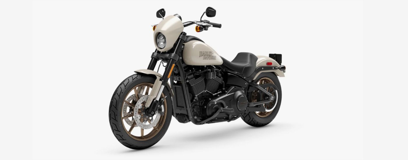 A white 2023 Harley-Davidson Low Rider S is shown angled left.